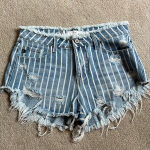 Striped Jean Short